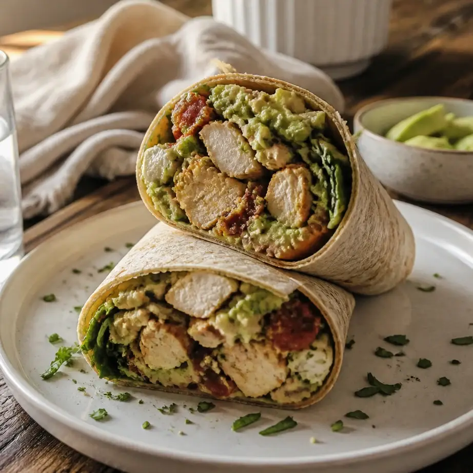 High Protein Chicken Avocado Wraps (Lunch Meal Prep) 5 Serving