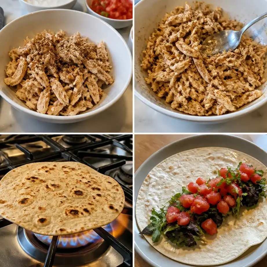 High Protein Chicken Avocado Wraps (Lunch Meal Prep) 4 Cooking steps