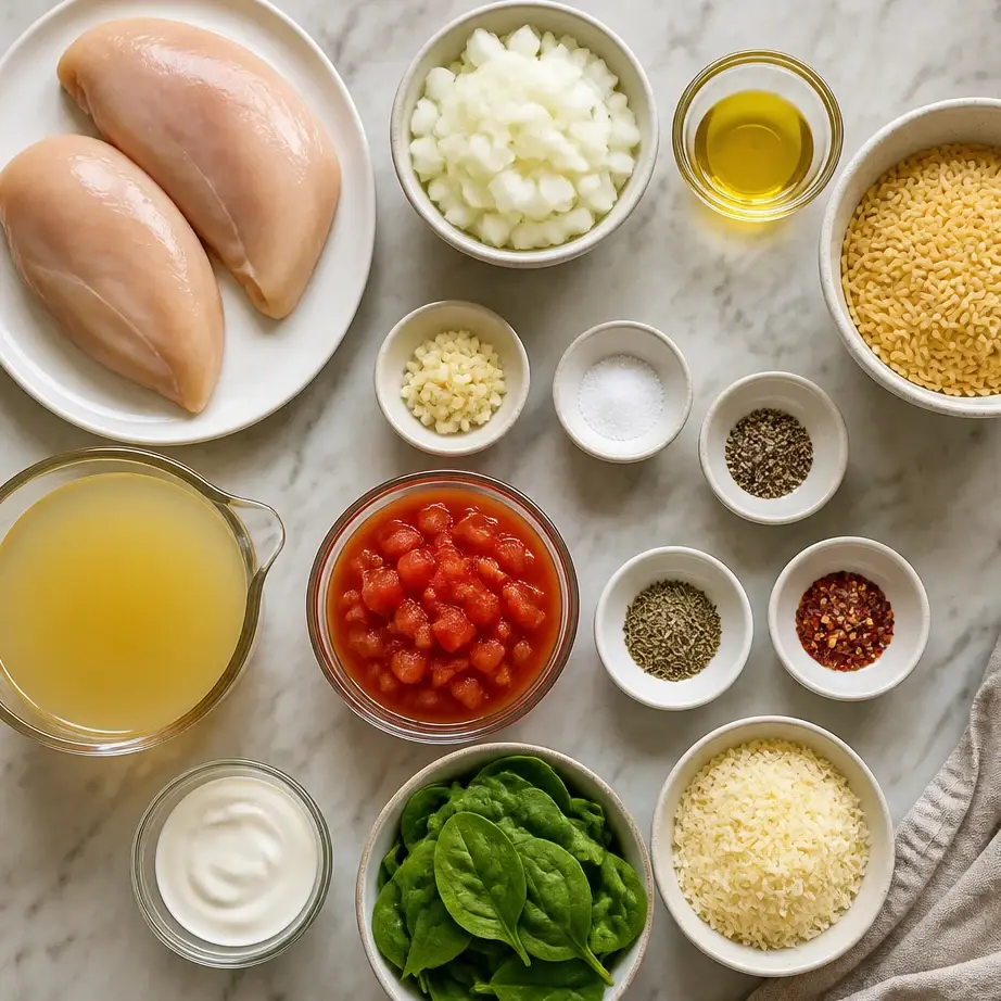 High Protein Chicken Orzo (One Pot Dinner Meal Prep) 3 Ingredients