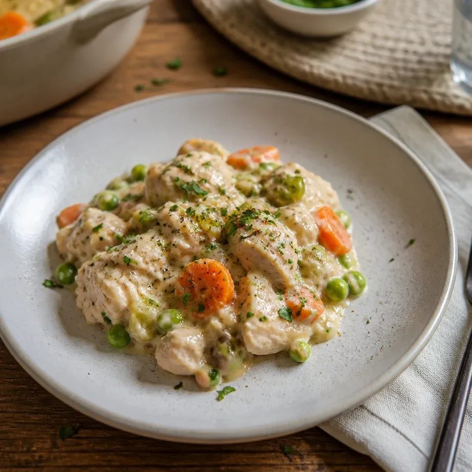 High Protein Crustless Chicken Pot Pie (Dinner Meal Prep) 5 Serving