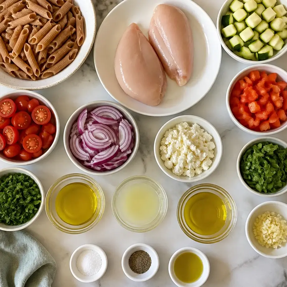 High Protein Pasta Salad Meal Prep (Cold Lunch for the Week) 3 Ingredients