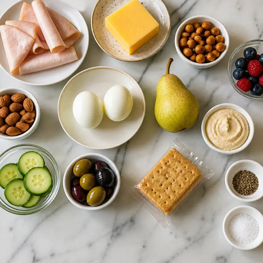 High Protein Snack Box Lunch (Adult Lunchable Meal Prep) 3 Ingredients