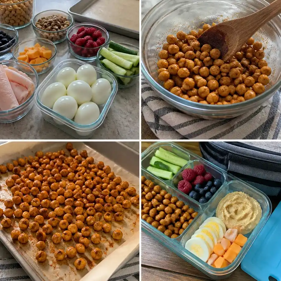 High Protein Snack Box Lunch (Adult Lunchable Meal Prep) 4 Cooking steps