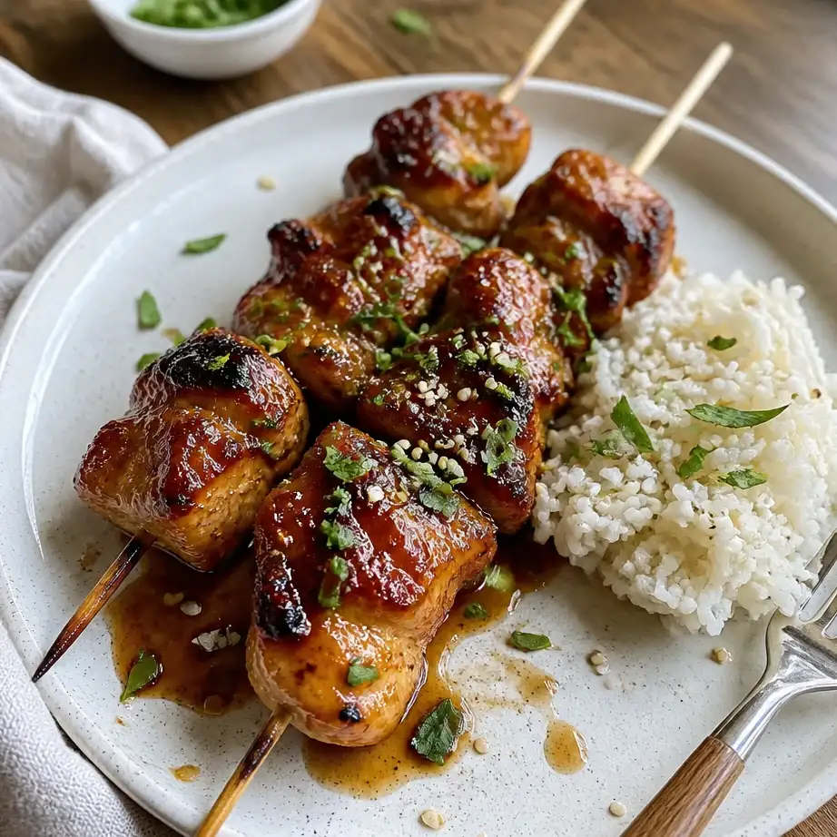 Honey Garlic Chicken Skewers (High Protein Dinner Meal Prep) 5 Serving