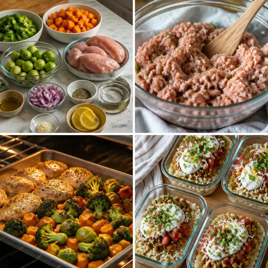 Low Calorie High Protein Meal Prep for Fat Loss (25g+ Protein Per Meal) 3 Cooking steps
