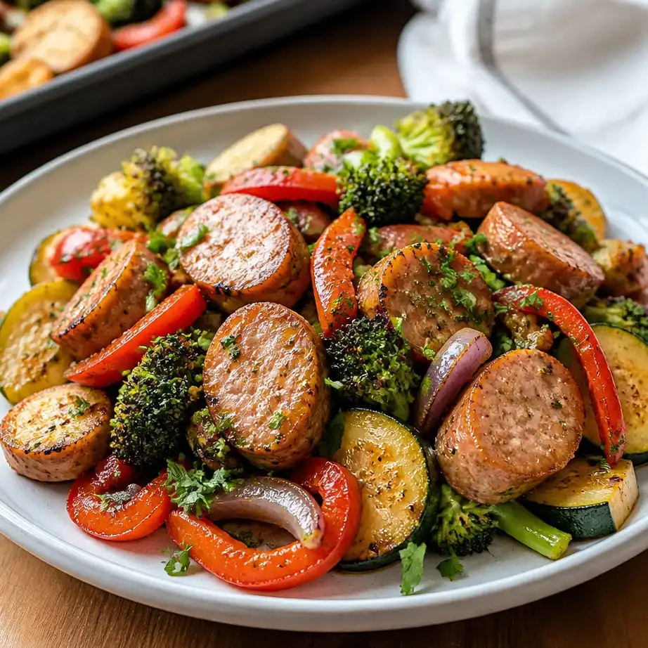 Sheet Pan Chicken Sausage and Veggies (10-Minute Beginner Meal Prep) 2 Feature image