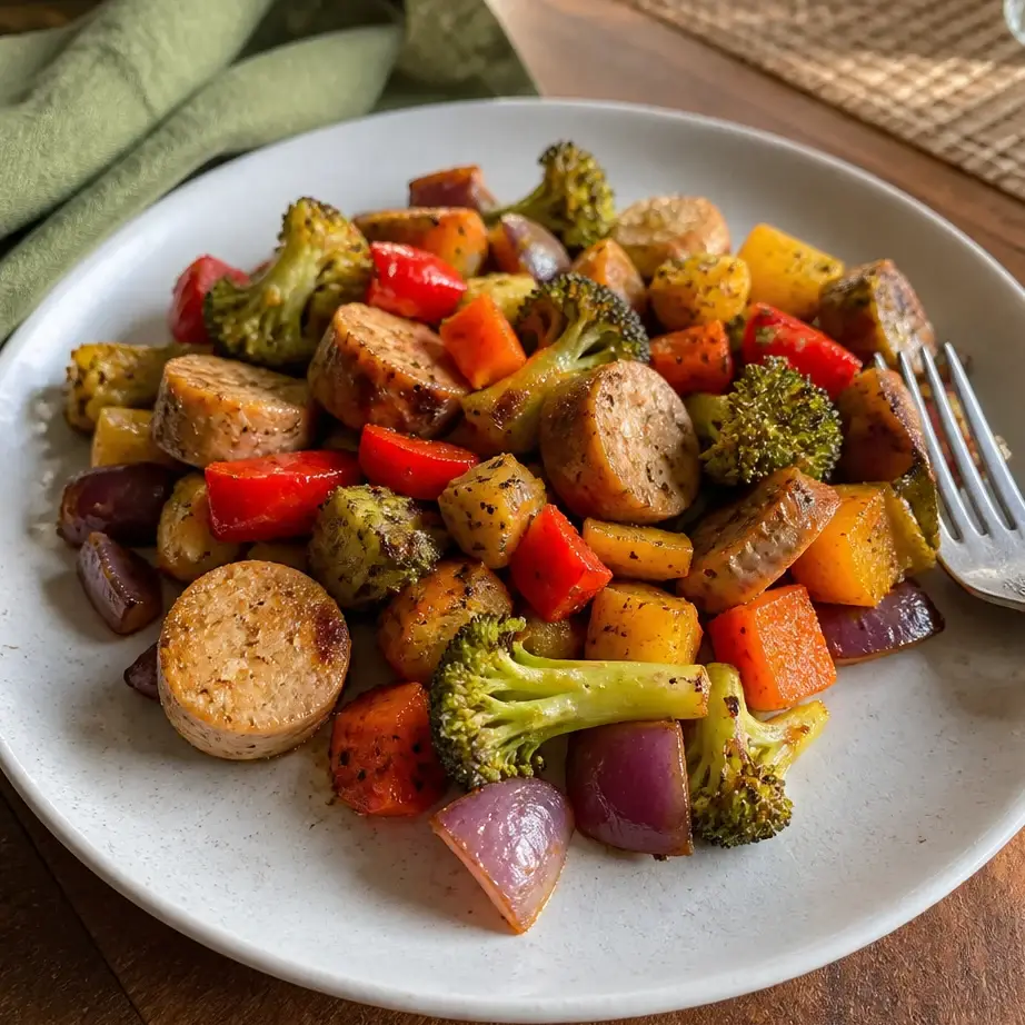 Sheet Pan Chicken Sausage and Veggies (10-Minute Beginner Meal Prep) 5 Serving